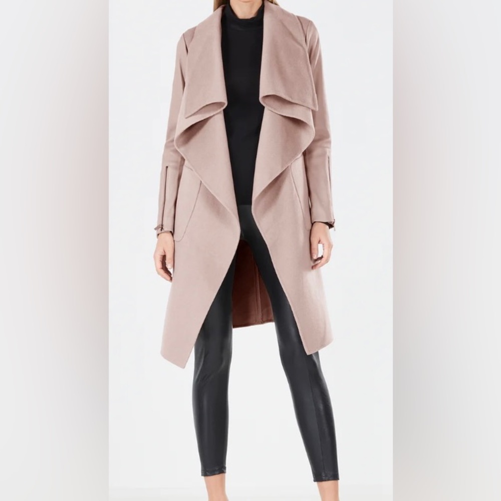 BCBGMAXAZRIA drape front coat